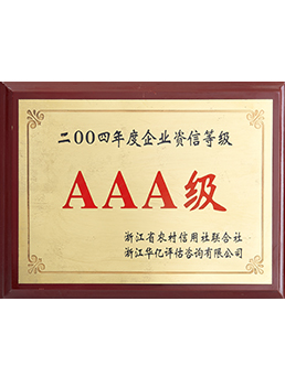 2004年度企業(yè)資信等級(jí)AAA級(jí)